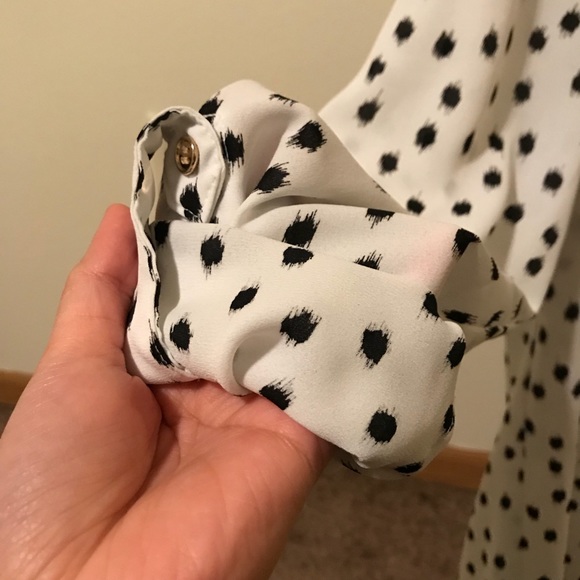Charter Club Polka Dot Chiffon Roll-Tab - Picture 4 of 5